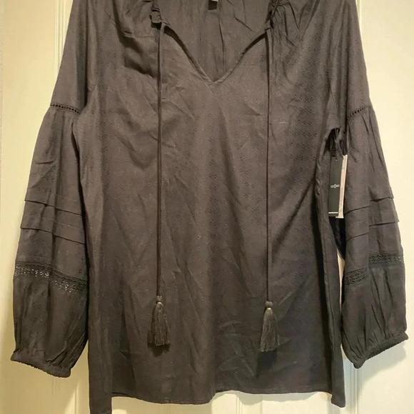 Liverpool women’s black BoHo Viscose long sleeve tassel oversized, comfortable S - Picture 10 of 11